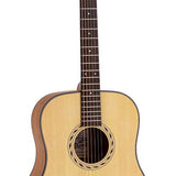dreadnought guitar, spruce top, mahogany back & sides, amara ebony fb, natural