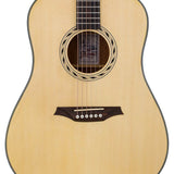 dreadnought guitar, spruce top, mahogany back & sides, amara ebony fb, natural