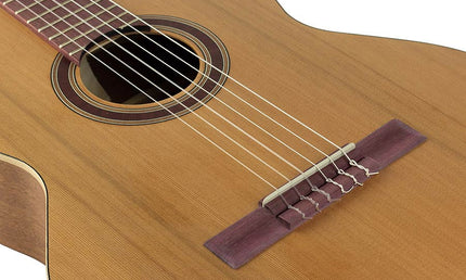 lefthanded classic guitar solid cedar and sapele, open pore finish