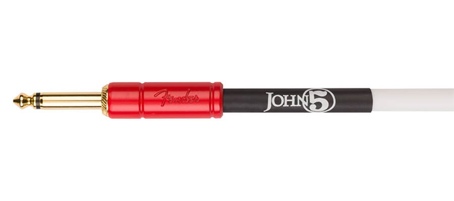 John 5 instrument cable, white and red, 10'