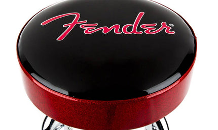 Fender - 9192022003 - Red Sparkle Logo Barstool, Black/Red Sparkle 30"