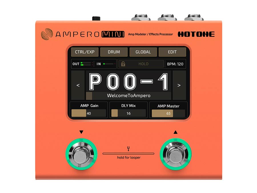 HoTone - MP-50OR - amp modeler and effects processor AMPERO MINI – Psu, Orange