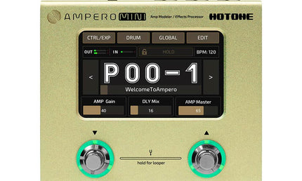 amp modeler and effects processor AMPERO MINI, with PSU, mustard