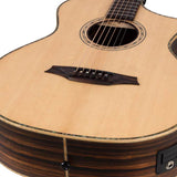 concert guitar all solid tonewoods, amara eb back & sides & fb, Fishman, natural, heavy duty bag
