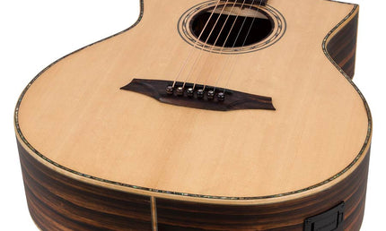 concert guitar all solid tonewoods, amara eb back & sides & fb, Fishman, natural, heavy duty bag