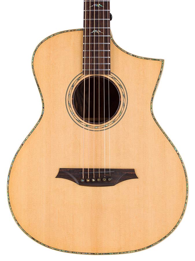 concert guitar all solid tonewoods, amara eb back & sides & fb, Fishman, natural, heavy duty bag