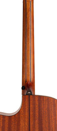 auditorium guitar with solid mahogany top, mahogany b&s, cutaway with EQ, amara ebony fb, natural