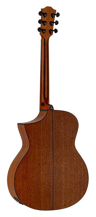 Hillside auditorium guitar, solid mahogany top, mahogany b&s, cutaway +EQ, amara ebony fb, natural