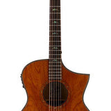 Hillside auditorium guitar, solid mahogany top, mahogany b&s, cutaway +EQ, amara ebony fb, natural