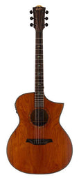 Hillside auditorium guitar, solid mahogany top, mahogany b&s, cutaway +EQ, amara ebony fb, natural