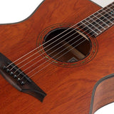 Hillside auditorium guitar, solid mahogany top, mahogany b&s, cutaway +EQ, amara ebony fb, natural