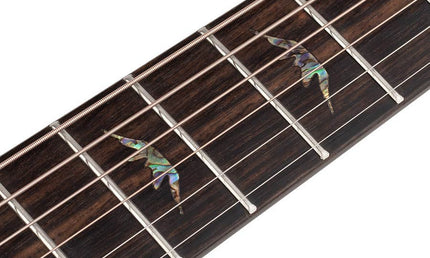 Hillside auditorium guitar, solid mahogany top, mahogany b&s, cutaway +EQ, amara ebony fb, natural