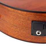 Hillside auditorium guitar, solid mahogany top, mahogany b&s, cutaway +EQ, amara ebony fb, natural