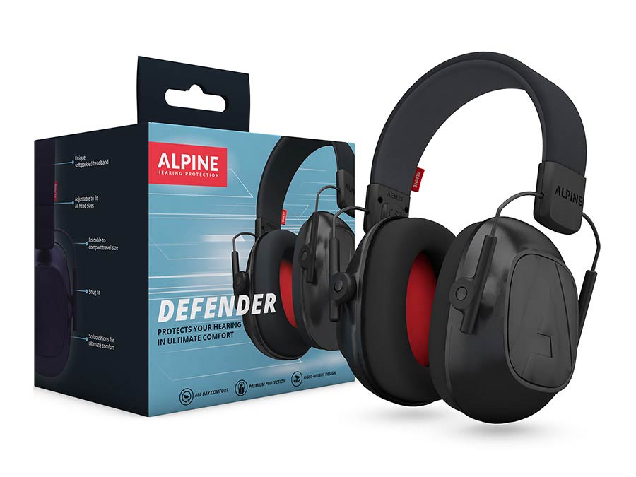Alpine Hearing Protection - ALP-DEF - Defender earmuff – Earmuff, Black