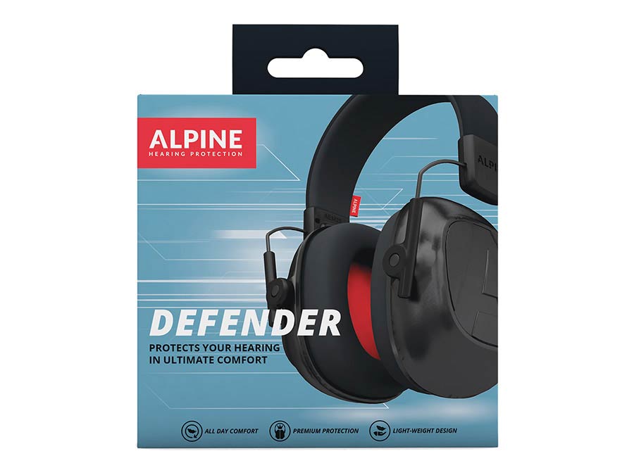 Alpine Hearing Protection - ALP-DEF - Defender Earmuff –  Black