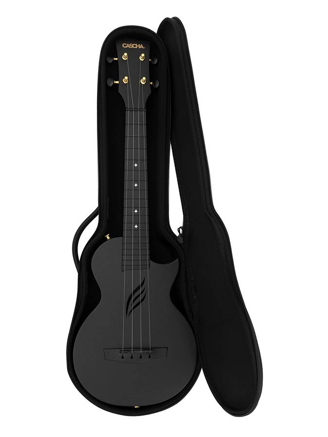 Cascha - HH 2258 - Carbon Fiber Concert Ukelele with Softcase - Black