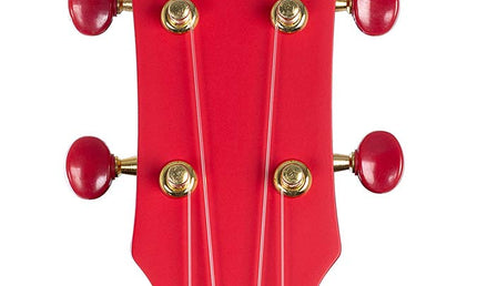 carbon fiber concert ukelele with softcase, strap and 3 picks, red