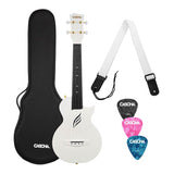 Cascha - HH 2286 - carbon fiber concert ukelele with softcase – Picks, White