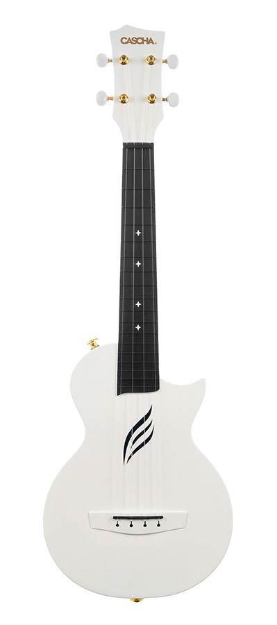 Cascha - HH 2286 - Carbon Fiber Concert Ukelele with Softcase - White