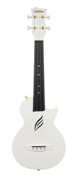 carbon fiber concert ukelele with softcase, strap and 3 picks, white