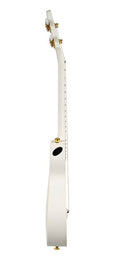 carbon fiber concert ukelele with softcase, strap and 3 picks, white