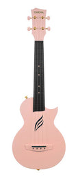 carbon fiber concert ukelele with softcase, strap and 3 picks, pink