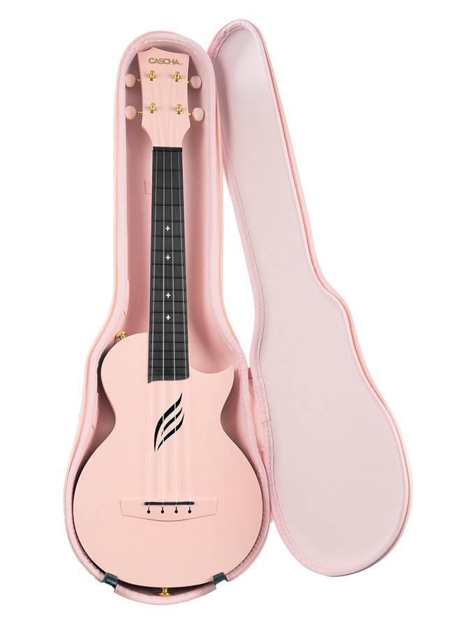 Cascha - HH 2288 - Carbon Fiber Concert Ukelele with Softcase - Pink