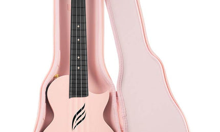 carbon fiber concert ukelele with softcase, strap and 3 picks, pink