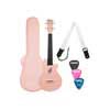 carbon fiber concert ukelele with softcase, strap and 3 picks, pink