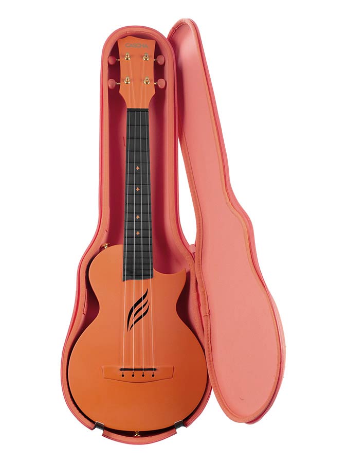 Cascha - HH 2289 - Carbon Fiber Concert Ukelele with Softcase - Orange