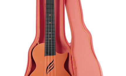 carbon fiber concert ukelele with softcase, strap and 3 picks, orange