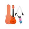 carbon fiber concert ukelele with softcase, strap and 3 picks, orange