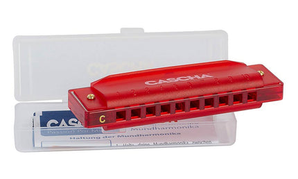 Cascha - HH 2273 - fun blues harmonica red, incl – Harmonica Red,