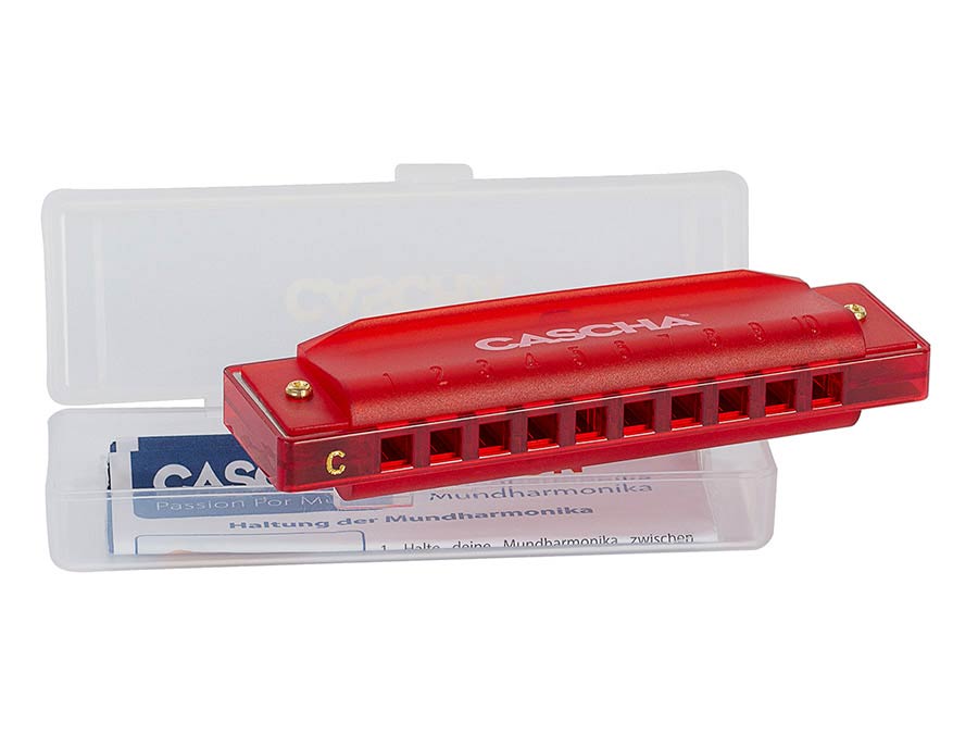 Cascha - HH 2273 - fun blues harmonica red, incl – Harmonica Red,