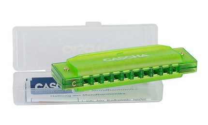 Cascha - HH 2274 - fun blues harmonica green, incl – Harmonica Green,