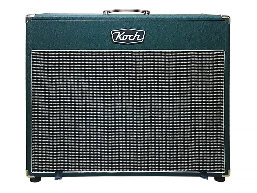 speaker cabinet 2 x 12" 120W, open back, green + silver cloth