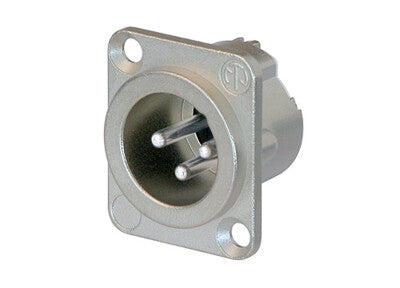 xlr chassis connector, male, 3-polig, d behuizing