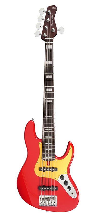 Sire Basses - V5.24 A5/DRD - alder 24 fret 5-string passive bass guitar dakota red – Dakota Red