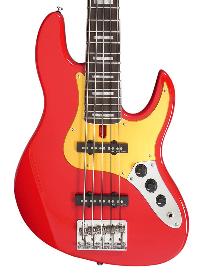 Sire Basses - V5.24 A5/drd - Alder 24 Fret 5-String Passive Bass Guitar – Dakota Red
