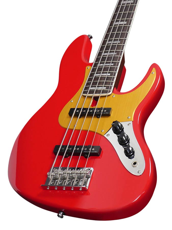 Sire Basses - V5.24 A5/drd - Alder 24 Fret 5-String Passive Bass Guitar – Dakota Red