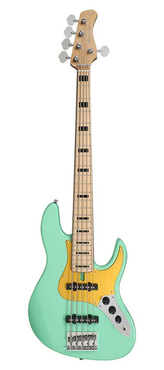 Sire Basses - V5.24 A5/MLG - alder 24 fret 5-string passive bass guitar tobacco mild green – Mild Green