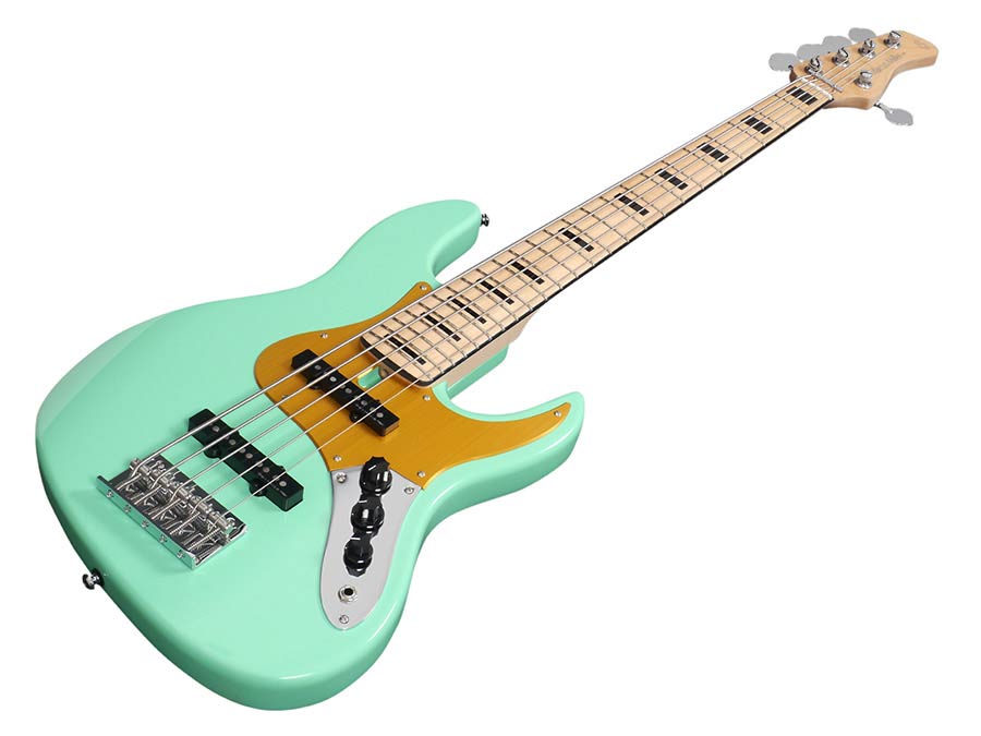 Sire Basses - V5.24 A5/mlg - Alder 24 Fret 5-String Passive Bass Guitar Tobacco – Mild Green