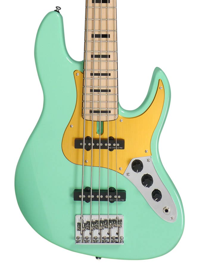 Sire Basses - V5.24 A5/mlg - Alder 24 Fret 5-String Passive Bass Guitar Tobacco – Mild Green