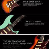 Sire Guitars - S3 Sss/ts - Electric Guitar S-Style – Tobacco Sunburst