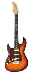 lefty electric guitar S-style tobacco sunburst