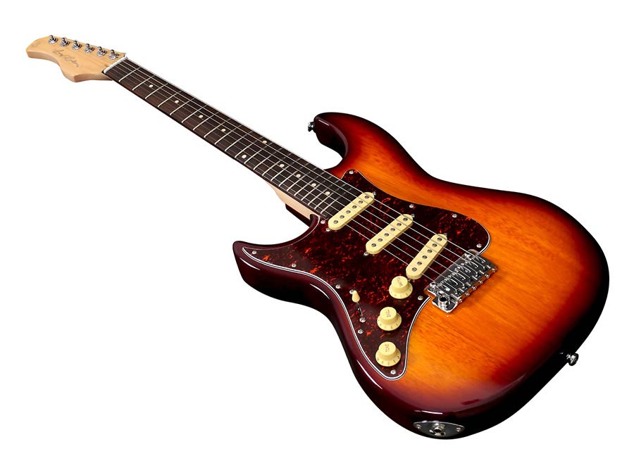 lefty electric guitar S-style tobacco sunburst