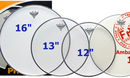 Remo - PP-0250-BE - ProPack (12", 13", 16" Emperor Clear + FREE 14" BA-0114-00)