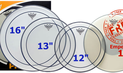 Remo - PP-0682-PS - ProPack (12", 13", 16" Pinstripe Clear + FREE BX-0114-00)
