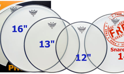 Remo - PP-0740-BA - ProPack (12", 13", 16" Ambassador Clear + FREE 14" SA-0114-00)