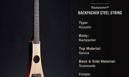 travel guitar "Backpacker", solid spruce + solid sapele body, with gigbag